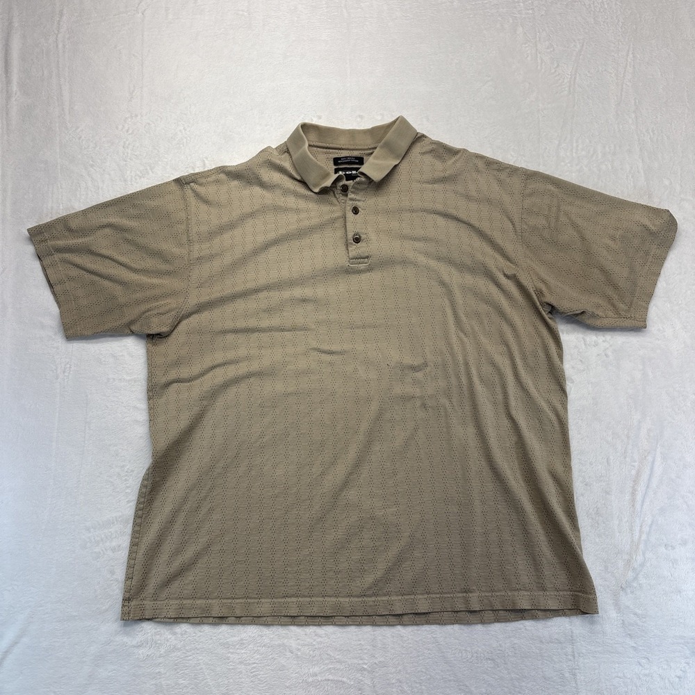 Bolle Golf Polo Shirt Mens Size XXL Beige 60's 2ply Mercerized Cotton Athleisure